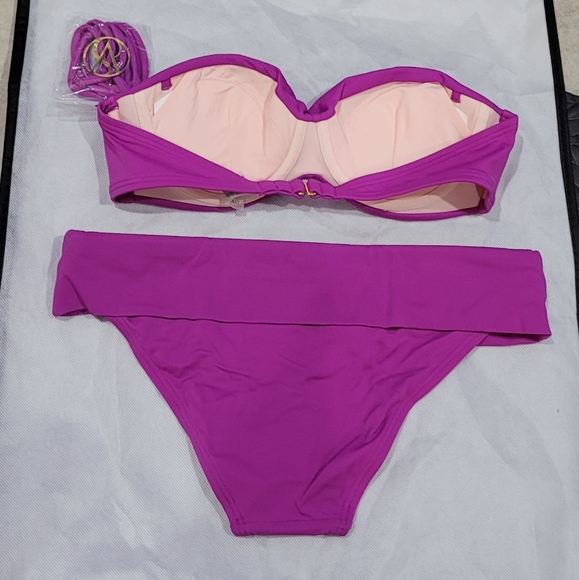 Victoria's Secret Beautifyl Purple Violet Bandeau / Convertible Bikini Swim Set - Picture 7 of 7